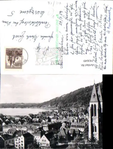 743649 Foto AK Bregenz a. Bodensee Ansicht m. Kirche pub Risch-Lau 1086