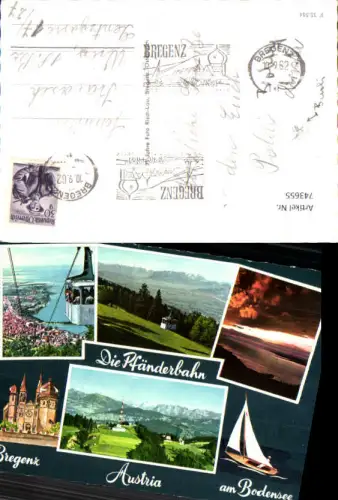 743655 Mehrbild AK Bregenz a. Bodensee Berghaus Sendemast Pfänderbahn Seilbahn Gondel