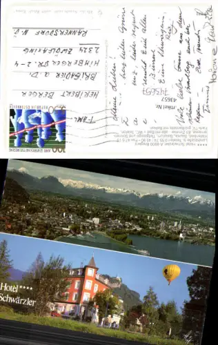 743657 Mehrbild AK Bregenz a. Bodensee Hotel Schwärzler Heißluftballon