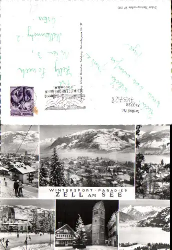 743728 Foto Mehrbild AK Zell a. See Wintersport Eislaufen Skilift