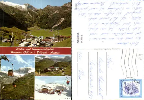 743752 Mehrbild AK Hintertux Zillertal Seilbahn Gondel Skilift