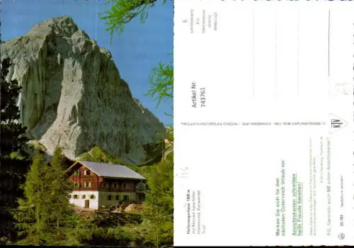 743761 Absam Tirol Hallerangerhaus m. Kl. Lavatscher Hinterautal Karwendel