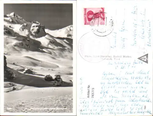743773 Foto AK Ischgl Heidelbergerhütte geg. Ritzenjoch im Winter