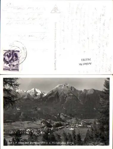 743783 Foto AK Imst in Tirol m. Muttekopf u. Platteinspitze Stempel Nagelberg b. Gmünd
