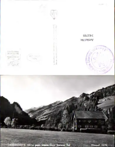 743799 Foto AK Kirchberg in Tirol Oberlandhütte geg. Unteren Grund Spertental