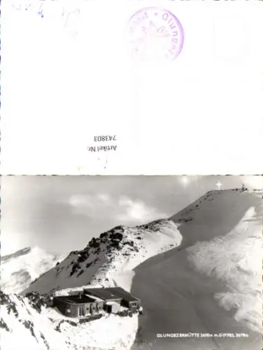 743803 Foto AK Glungezerhütte m. Gipfel im Winter Tulfes Tirol