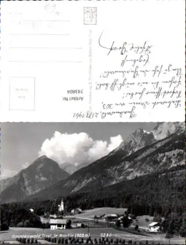 743804 Foto AK Gnadenwald Tirol St Martin Kirche