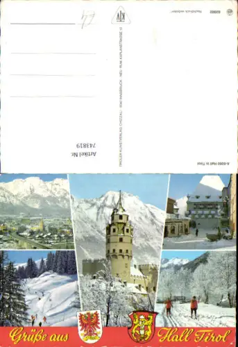 743819 Mehrbild AK Hall in Tirol im Winter Wintersport