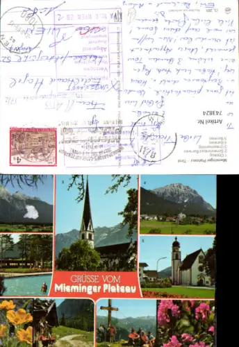 743824 Mehrbild AK Mieminger Plateau Obsteig Schwimmbad Barwies Untermieming