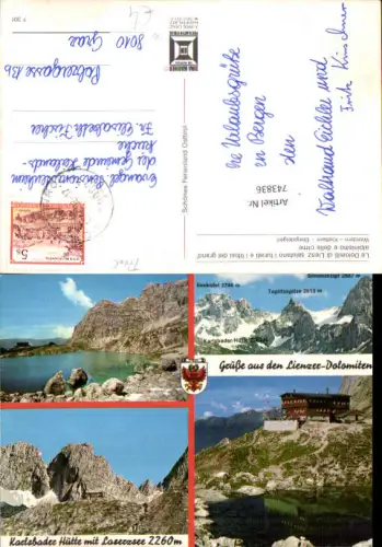 743836 Mehrbild AK Tristach Lienzer-Dolomiten Karlsbader Hütte m. Laserzsee