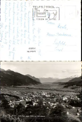 743850 Foto AK Telfs in Tirol geg. Osten u. Martinswand