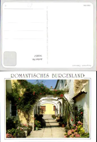 743857 Romantisches Burgenland Gasse m. Blumen