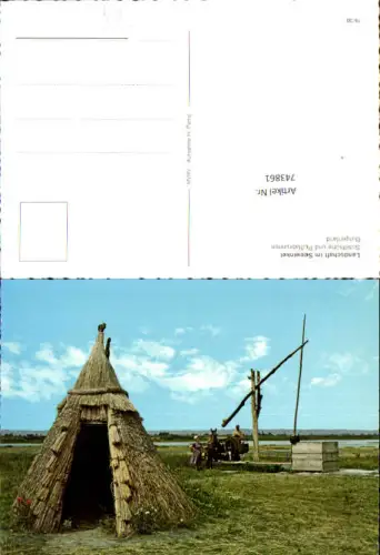 743861 Landschaft Seewinkel Schilfhütte Pußtabrunnen Pferdewagen