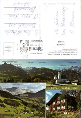 743863 Mehrbild AK Bartholomäberg im Montafon mit Rätikonpanorama