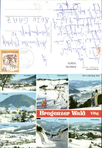 743870 Mehrbild AK Bregenzerwald Hittisau Sibratsgfäll Riefensberg Krumbach im Winter Skilift