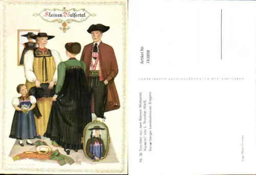 743898 Künstler AK L. Thurnher-Weiß Trachten Kleinen Walsertal Nr. 36 Tracht
