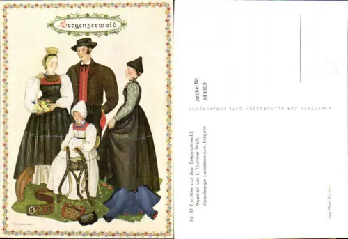 743903 Künstler AK L. Thurnher-Weiß Trachten Bregenzerwald Nr. 33 Tracht
