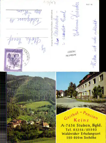 743927 Stuben im Burgenland Gasthaus Pension Keinz Bernstein Oberwart