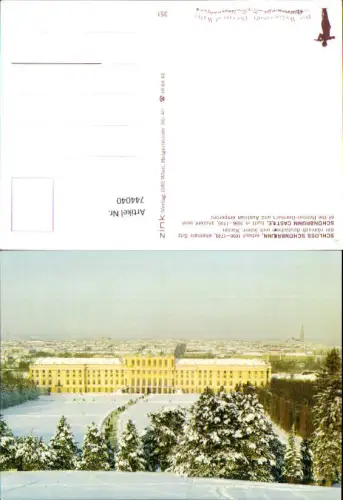 744040 Wien Vienna Schloss Schönbrunn im Winter