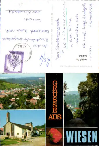 744061 Mehrbild AK Wiesen a. Rosaliengebirge Kirche Teilansicht