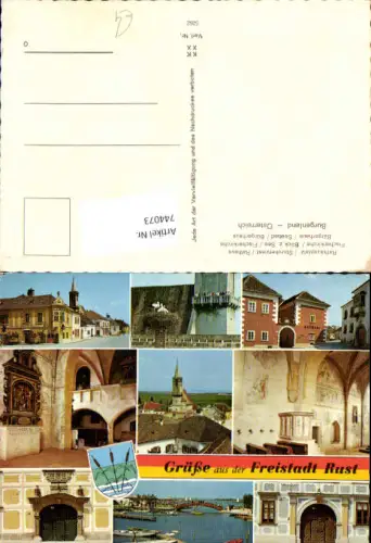 744073 Mehrbild AK Freistadt Rust Rathausplatz Rathaus Fischerkirche Seebad Bürgerhaus