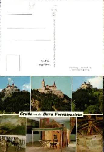 744075 Mehrbild AK Burg Forchtenstein Kanone Geschütz Interieur