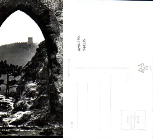 744135 Foto AK Baden b. Wien Burgruine Rauhenegg v. d. Ruine Rauhenstein