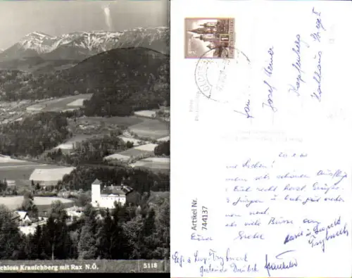 744137 Foto AK Schloss Kranichberg mit Rax Gloggnitz