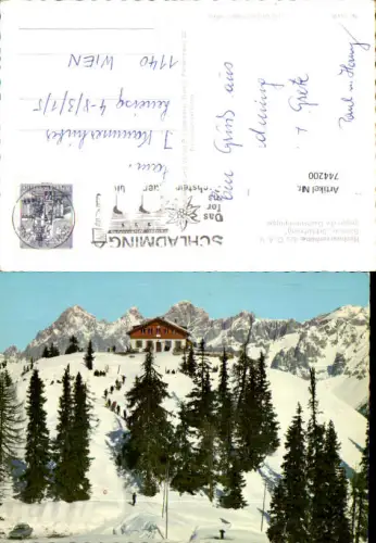 744200 Hochwurzenhütte geg. d. Dachsteingruppe im Winter Schladming