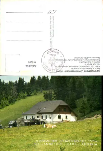 744205 Alpengasthaus Dreiwiesenhütte St Lambrecht i. d. Steiermark