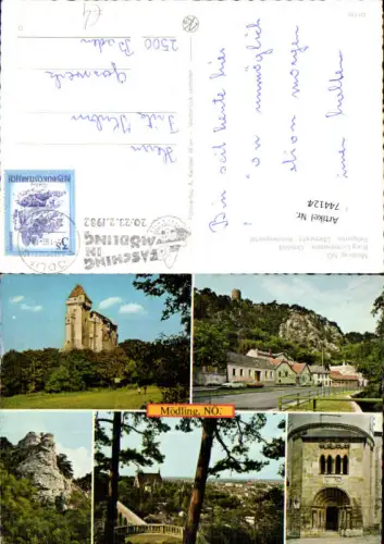 744124 Mehrbild AK Mödling Burg Lichtenstein Ortsbild Felspartie Kirchenportal 744124