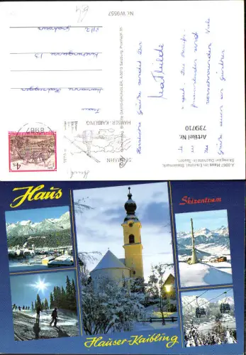 739710 Mehrbild AK Haus im Ennstal Hauser Kaibling Kirche im Winter Sendemast Wintersport