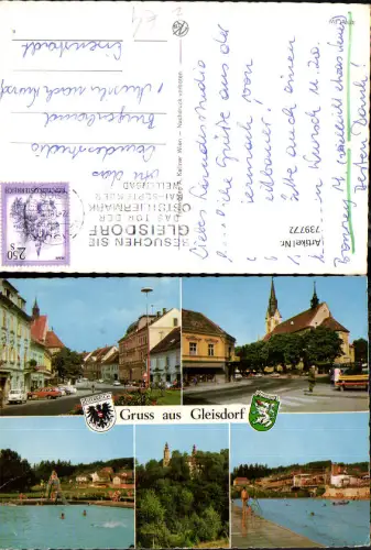 739772 Mehrbild AK Gleisdorf Steiermark Freibad Kirche Straßenpartie