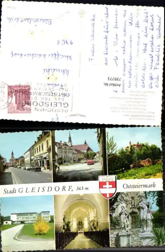 739773 Mehrbild AK Stadt Gleisdorf Schloss Freiberg Pfarrkirche Inneres Florianplatz Piaristenklosterkirche