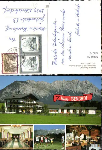 739779 Mehrbild AK Gröbming Haus Berghof Kegelbahn Tennis Gaststube