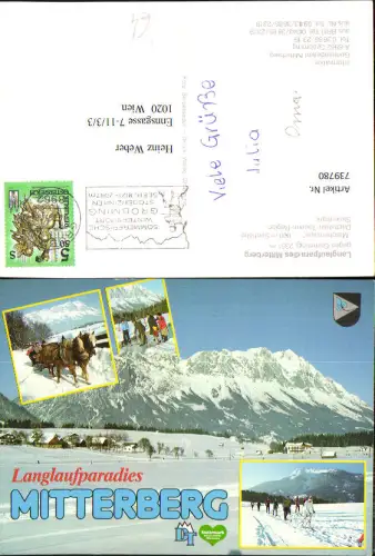 739780 Mehrbild AK Gröbming Langlaufparadies Mitterberg Pferdeschlitten Wintersport