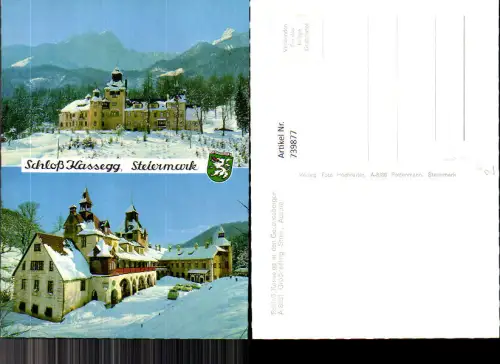 739877 Mehrbild AK St Gallen Großreifling Schloss Kassegg i. d. Gesäusebergen im Winter VW Käfer