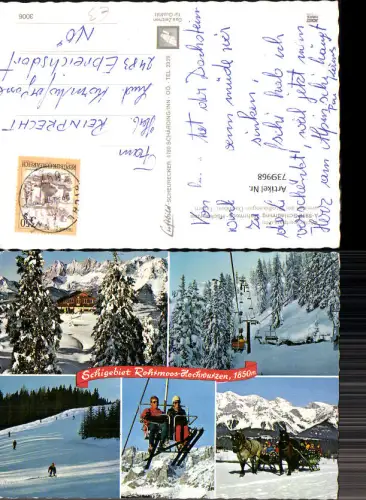 739968 Rohrmoos Schladming Hochwurzen Wintersport Pferdeschlitten Skilift