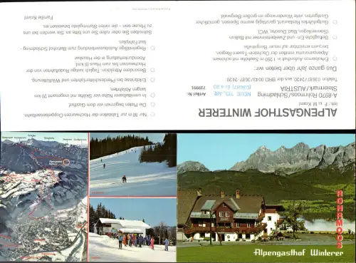 739991 Klappbar Rohrmoos Schladming Alpengasthof Winterer Fis-Abfahrt Talstation Lagekarte