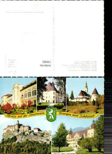 739992 Mehrbild AK Schloss Schieleiten b. Stubenberg Schloss Hautzenpichl Knittelfeld Riegersburg