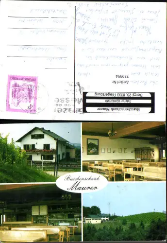 739994 Mehrbild AK Riegersburg Buschenschank Maurer Gaststube Wein Weinberg