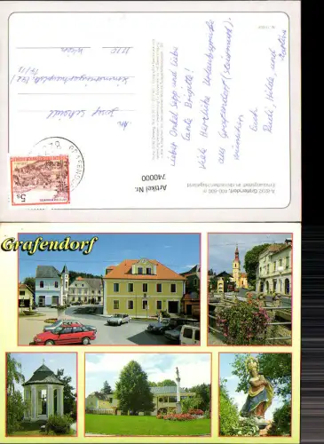 740000 Mehrbild AK Grafendorf Rathaus Pavillion Statue Auto Mazda 323