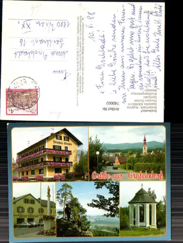 740002 Mehrbild AK Grafendorf Pension Gruber Dorfplatz Kirchbergerkreuz Beistein
