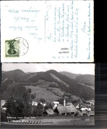 740042 Foto AK Rettenegg geg. Kogel Ansicht m. Kirche
