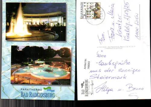 740043 Mehrbild AK Bad Radkersburg Parktherme Springbrunnen Schwimmbad beleuchtet