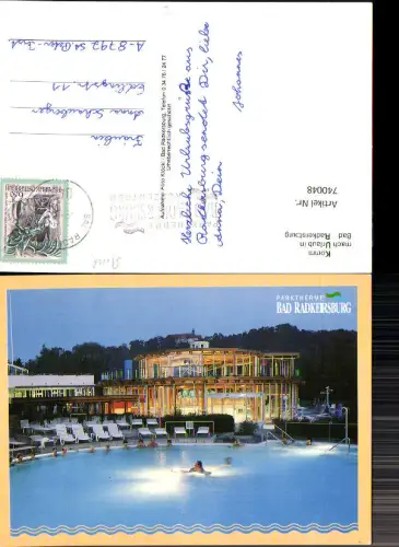 740048 Mehrbild AK Bad Radkersburg Parktherme beleuchtet Schwimmbad