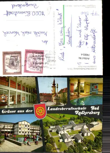 740054 Mehrbild AK Bad Radkersburg Landesberufsschule Hallenbad Brunnen Luftbild
