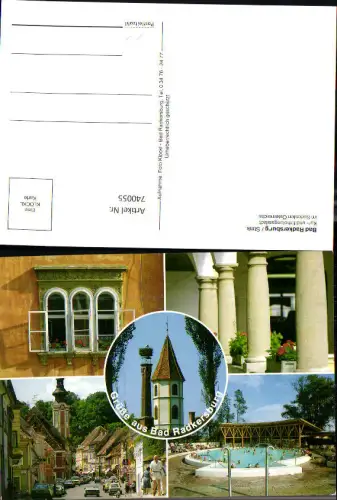 740055 Mehrbild AK Bad Radkersburg Straßenpartie m. Kirche Thermalbad Storchennest