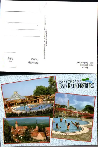 740059 Mehrbild AK Bad Radkersburg Parktherme Schwimmbad Stadtansicht