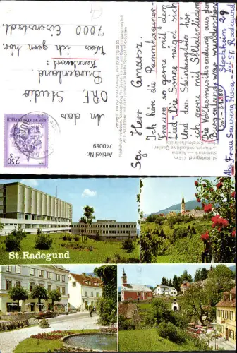 740089 Mehrbild AK St Radegund bei Graz Dorfpartie m. Brunnen Kirche